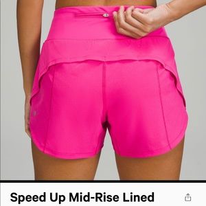 Lululemon size 6 Sonic Pink Speed Up Shorts